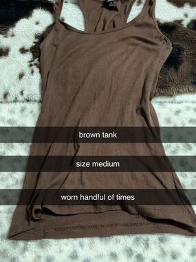 Ribbed Brown Tank Top - Medium